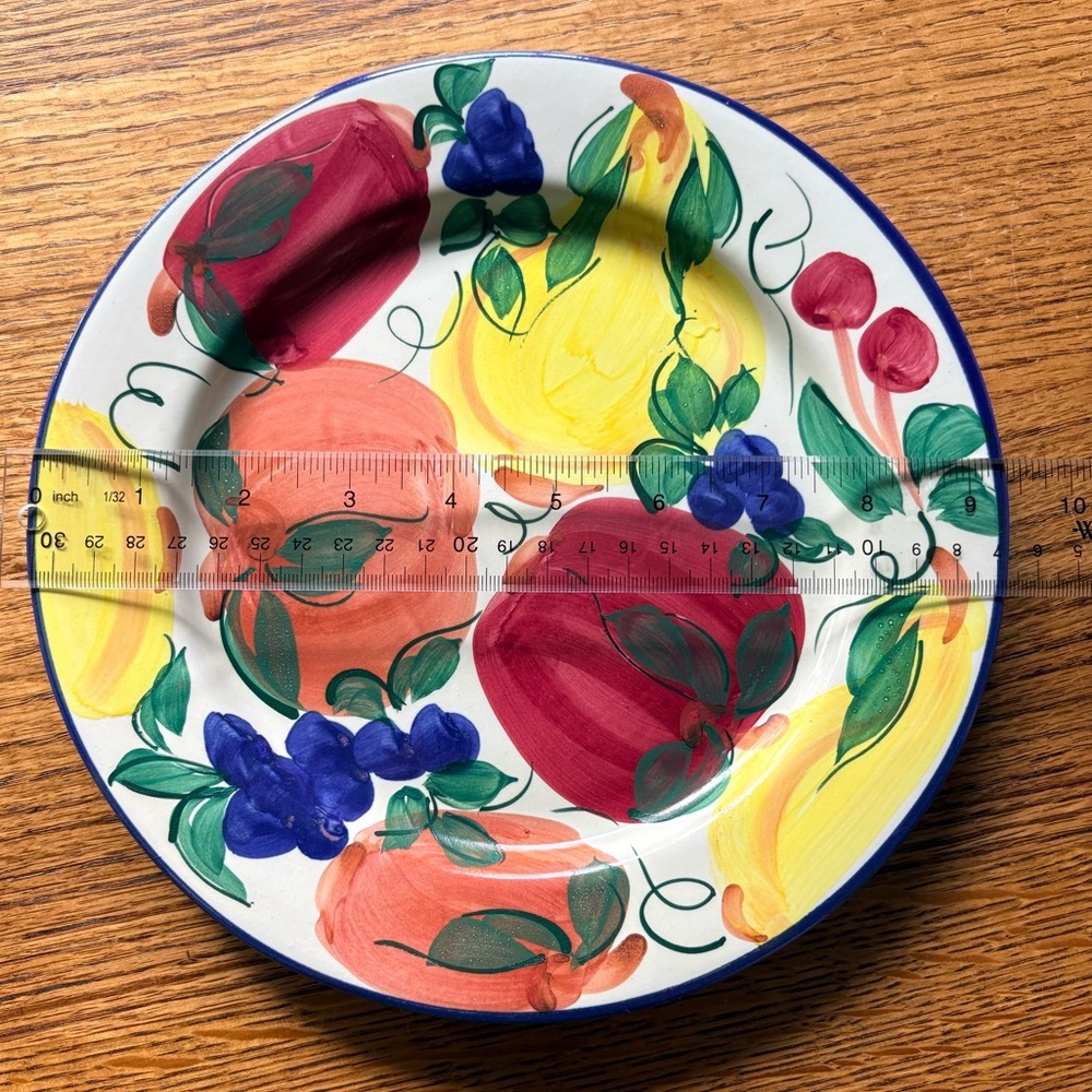 Patton handmade Stoneware pottery Fruit Dinner Plate - Multicolor- made in USA. - Picture 10 of 10